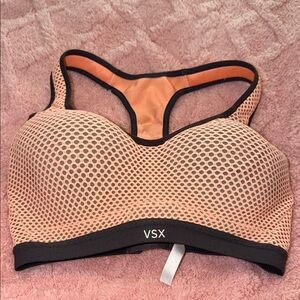 VSX Peach and Grey Mesh Sports Bra